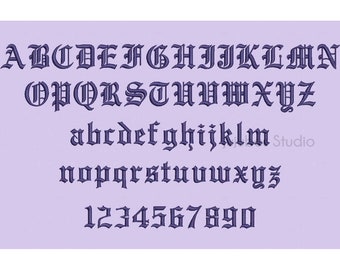 2 Sizes Old English Embroidery Font, Embroidery Fonts BX, Embroidery Designs, Machine Embroidery Fonts, PES Fonts, BX fonts