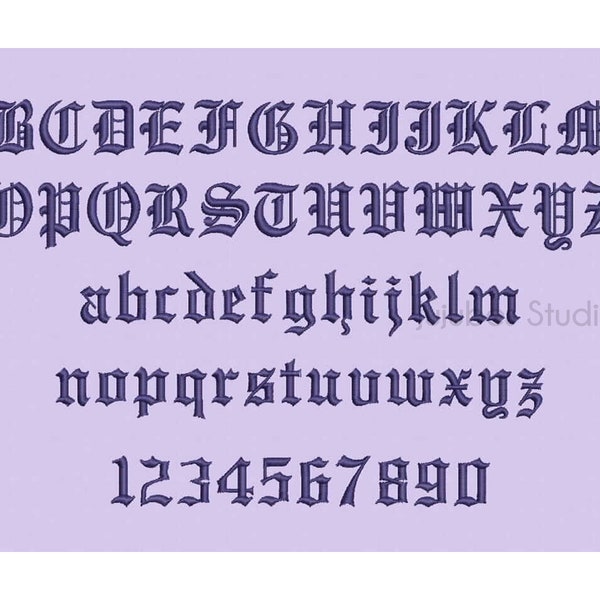 2 Sizes Old English Embroidery Font, Embroidery Fonts BX, Embroidery Designs, Machine Embroidery Fonts, PES Fonts, BX fonts