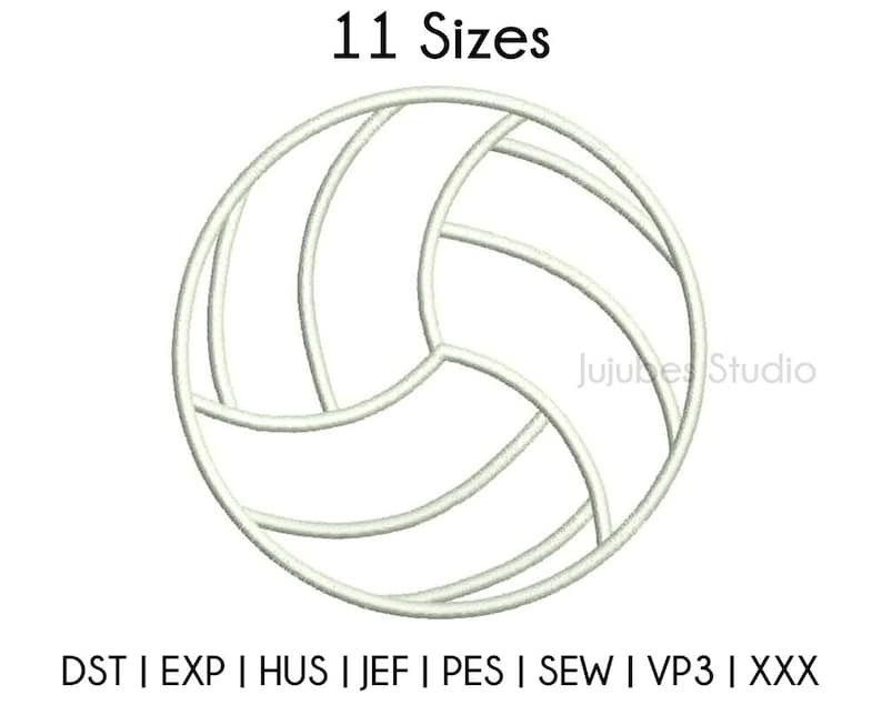 11 Sizes Volleyball Applique Embroidery Designs Valley Ball Etsy