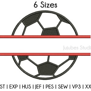 6 Sizes Split Soccer Monogram Applique Embroidery Designs, Soccer Applique Design, Split Monogram, Monogram Border