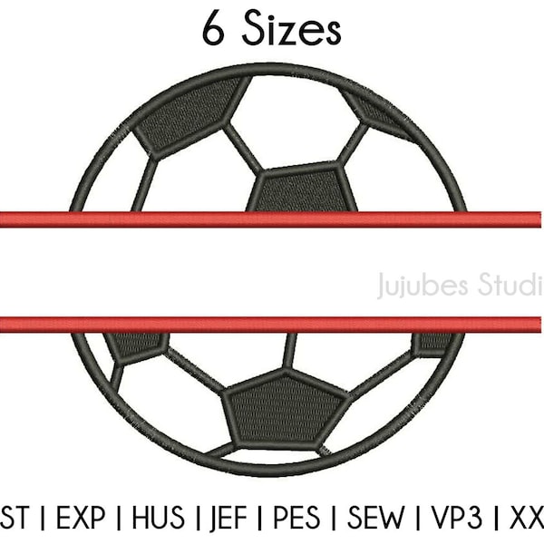 6 Sizes Split Soccer Monogram Applique Embroidery Designs, Soccer Applique Design, Split Monogram, Monogram Border