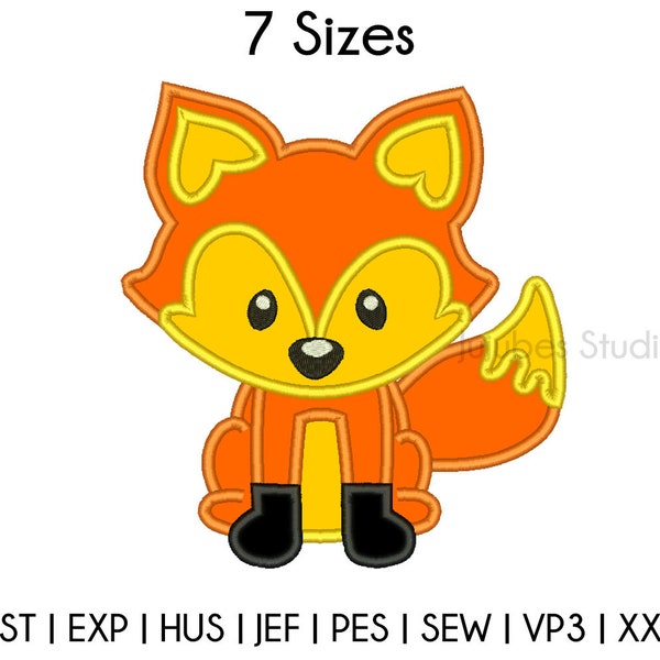 7 Sizes Fox Applique Embroidery Designs, Fox Embroidery Applique Design, Machine embroidery designs, PES embroidery