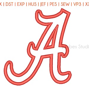 6 Sizes Alabama Applique Font, Embroidery Fonts BX, Embroidery Designs, Machine Embroidery Fonts, PES Fonts, BX fonts