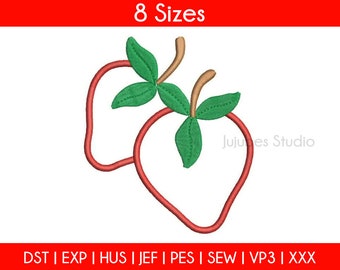 8 Sizes Strawberry Applique Embroidery Designs, Strawberry Applique Design, embroidery designs pes, applique designs