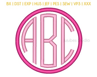 Puede incluir: Un monograma rosa con las letras A, B y D en un círculo con un contorno rosa más grueso.