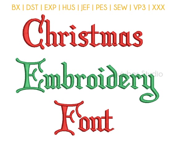 6 Sizes Christmas Embroidery Font Embroidery Fonts BX | Etsy
