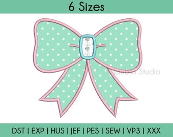 6 Sizes Bow Applique Embroidery Designs, Bow Applique Design, embroidery designs pes, applique designs