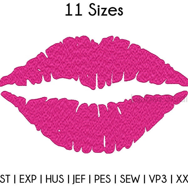 11 Tailles Lips Stamp Embroidery Designs, Lips Embroidery Design, Machine Embroidery designs, PES designs INSTANT DOWNLOAD