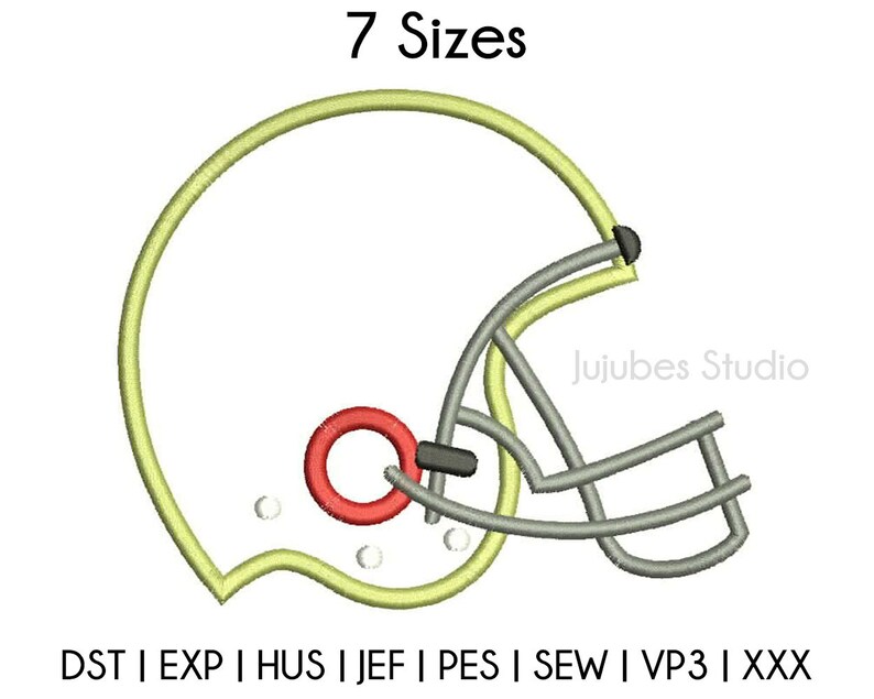 7 Sizes Football Helmet Applique Embroidery Designs Football Etsy