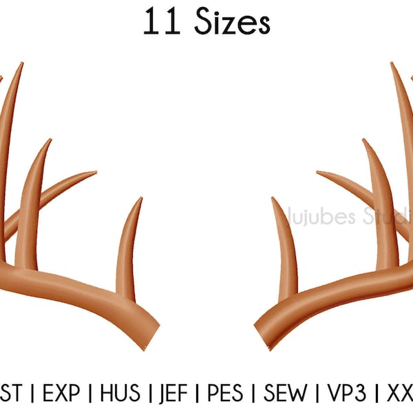 11 Sizes Deer Antlers Embroidery Designs, Christmas Embroidery Design, Machine Embroidery designs, PES designs INSTANT DOWNLOAD