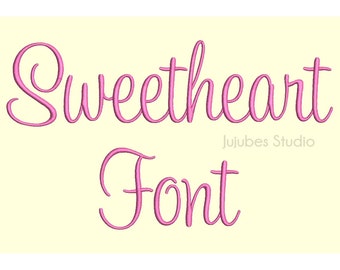 3 Sizes Sweetheart Embroidery Font, Embroidery Fonts BX, Embroidery Designs, Machine Embroidery Fonts, PES Fonts, BX fonts