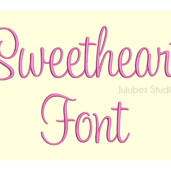 3 Sizes Sweetheart Embroidery Font, Embroidery Fonts BX, Embroidery Designs, Machine Embroidery Fonts, PES Fonts, BX fonts