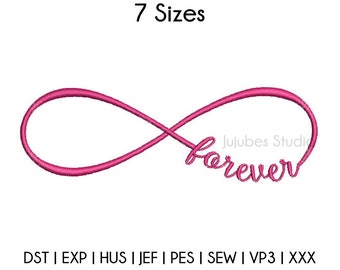 7 tailles Forever Infinity Embroidery Designs, Love Embroidery Design, Machine Embroidery designs, PES designs INSTANT DOWNLOAD