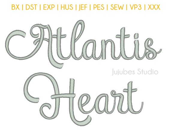 5 Sizes Set 1 Atlantis Embroidery Font Embroidery Fonts BX | Etsy
