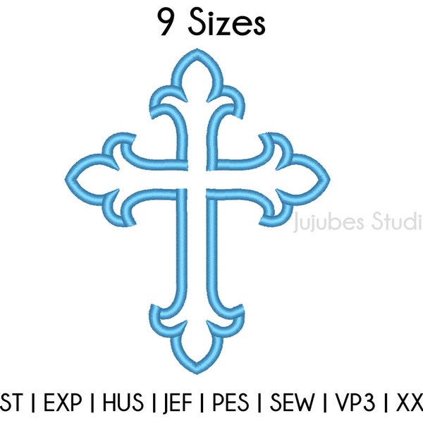 9 Sizes #2 T Cross Applique Embroidery Designs, Cross Embroidery Applique Design, Machine Embroidery designs, PES designs