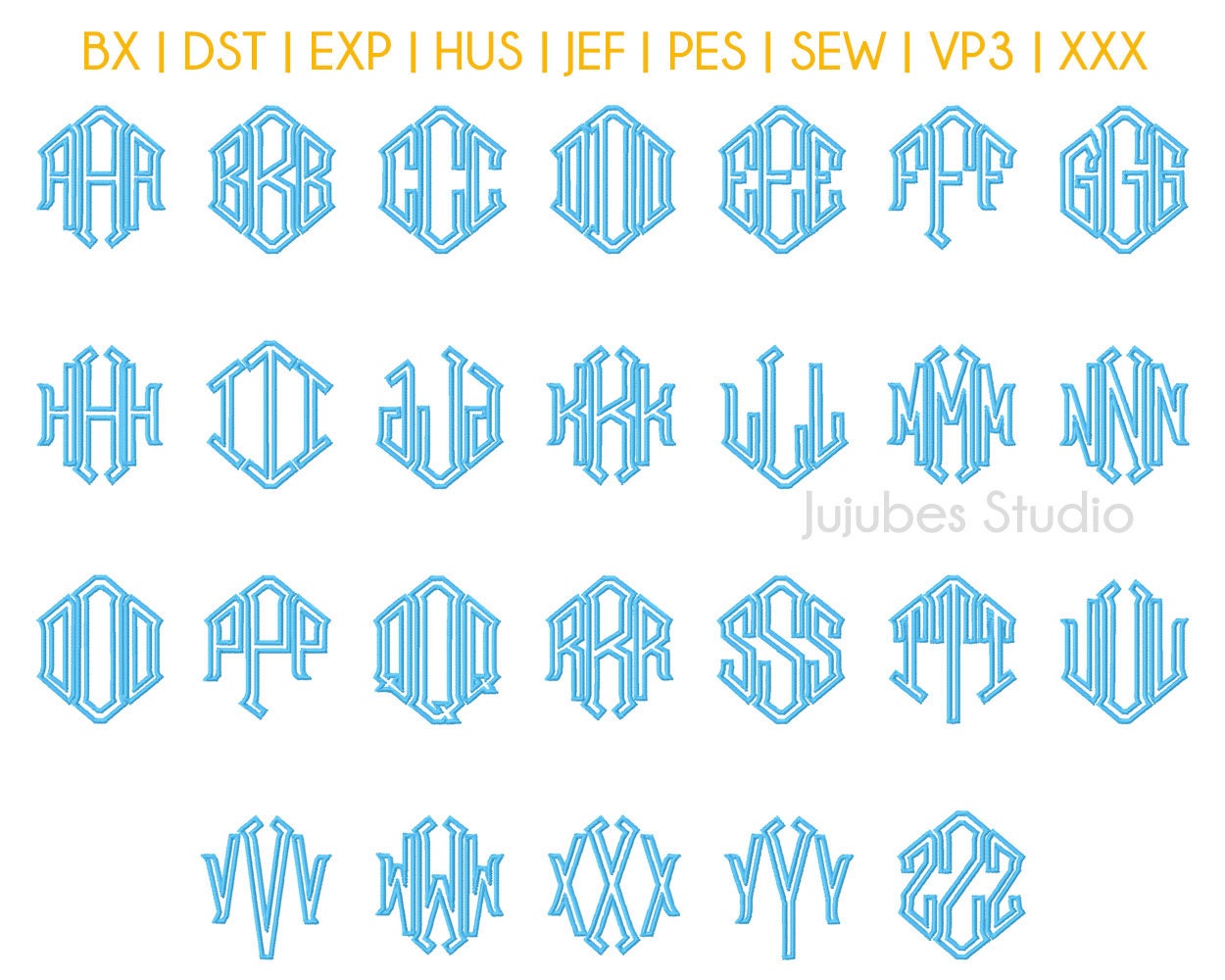 11 Sizes Point Applique Monogram Fonts Embroidery Fonts BX Etsy