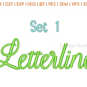 5 Größen Set 1 Letterline Stickerei Schrift, Stickerei Schriften ONE, Stickmuster, Maschinenstickerei Schriften, PES Schriften, ONE Schriften