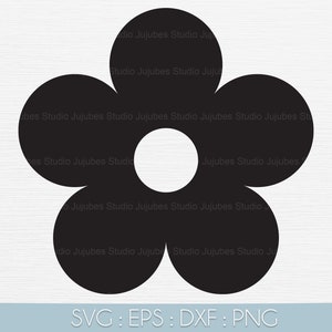 Hippy Daisy SVG Flower Silhouette, Svg For Cricut, Cut Files, Clip Art, Instant Download, EPS, PNG