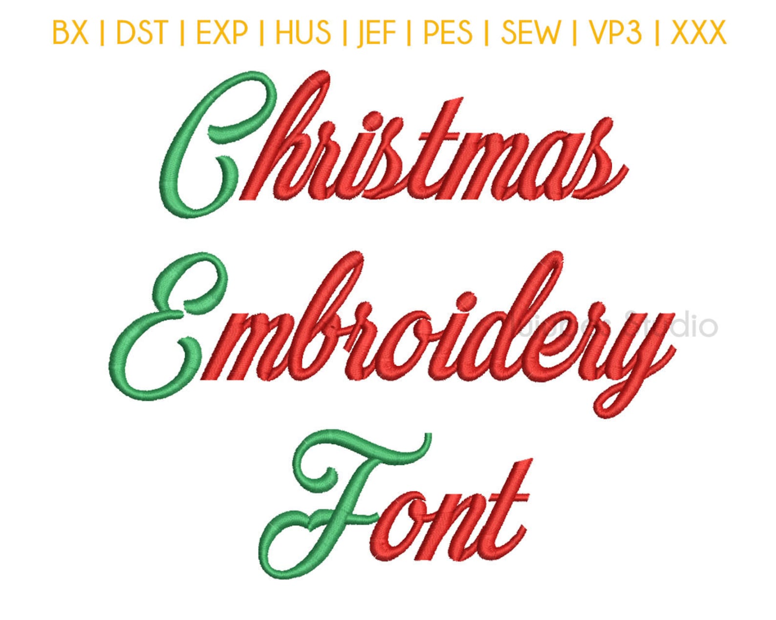 5 Sizes Christmas Embroidery Font Embroidery Fonts BX - Etsy