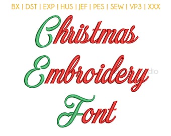 5 Sizes Christmas Embroidery Font, Embroidery Fonts BX, Embroidery Designs, Machine Embroidery Fonts, PES Fonts, BX fonts