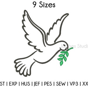 9 Sizes Dove Embroidery Designs, Peace Embroidery Design, Machine Embroidery designs, PES designs INSTANT DOWNLOAD