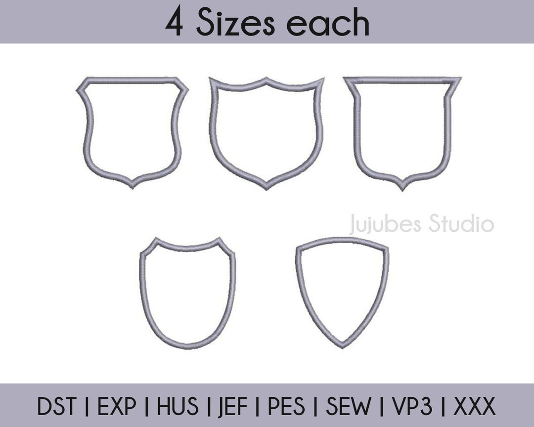 4 Sizes Set 1 Chests Border Frame Applique Embroidery Designs, Monogram ...