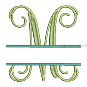 5 tamaños de fuentes de monograma entrelazadas divididas, fuentes de bordado BX, diseños de bordado, fuentes de bordado de máquina, fuentes PES, fuentes BX