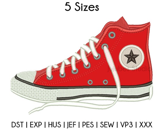 Patent Tørke Aja 5 Sizes Converse All Star Applique Embroidery Designs - Etsy