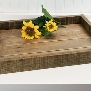 Reclaimed Wood Serving Tray: sustainable, reclaimed, wooden, rustic home decor, shabby chic, farmhouse style, black metal handles