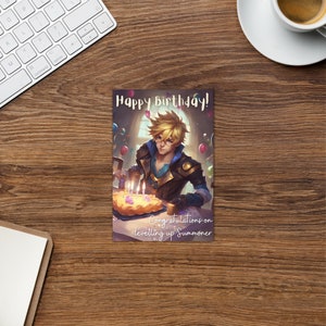 LoL, League Gaming Birthday Greetings Karte, Ezreal Originalkunstwerk