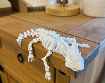 Beweglicher Drache Skelett Figur – bewegliches Knochendrachen Modell – Fantasy Dekor – Fabelwesen – 3D gedrucktes Sammlerstück – Fidget