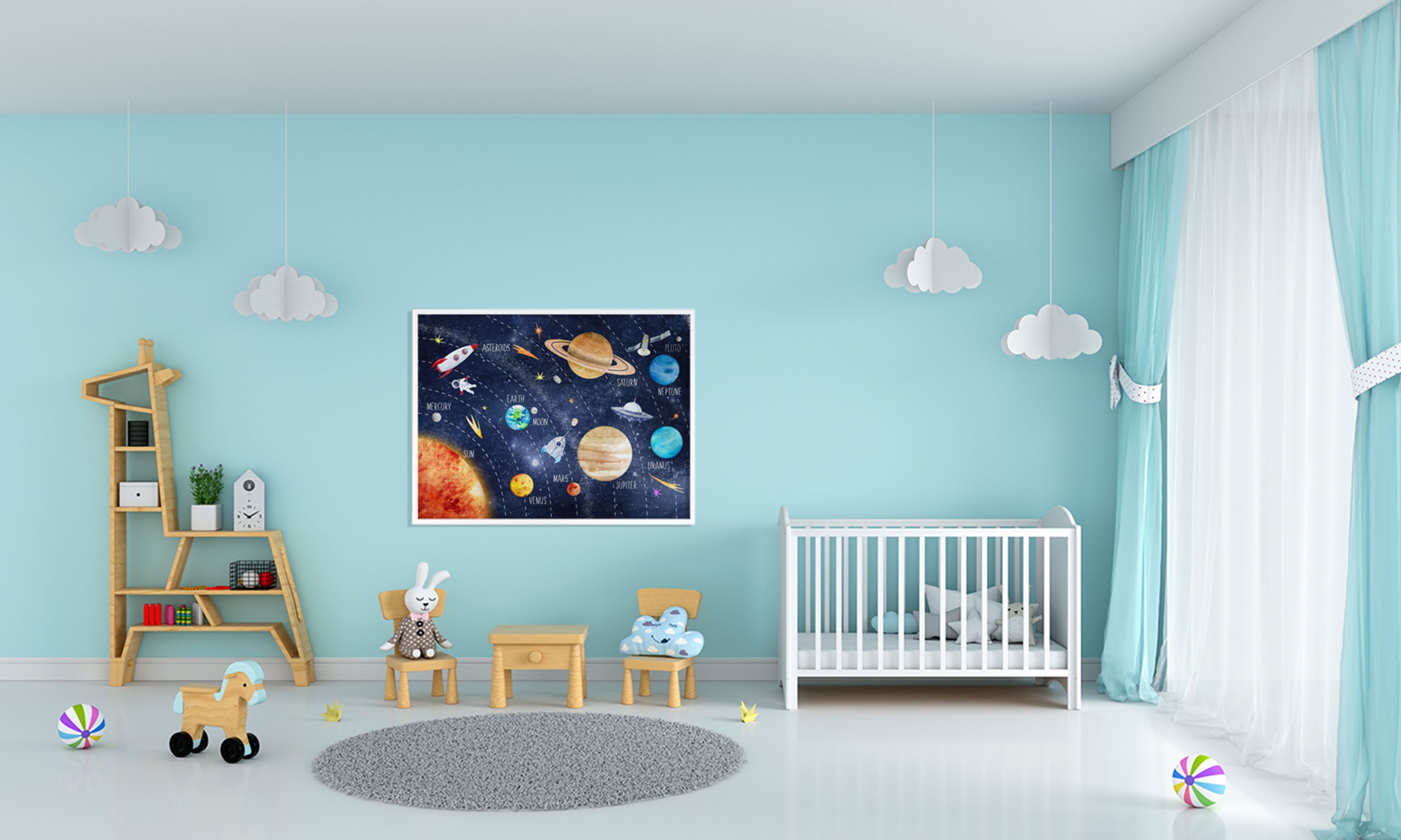 SOLAR SYSTEM - INSTANT Download - Unique Toddler Gift- Nursery Wall ...