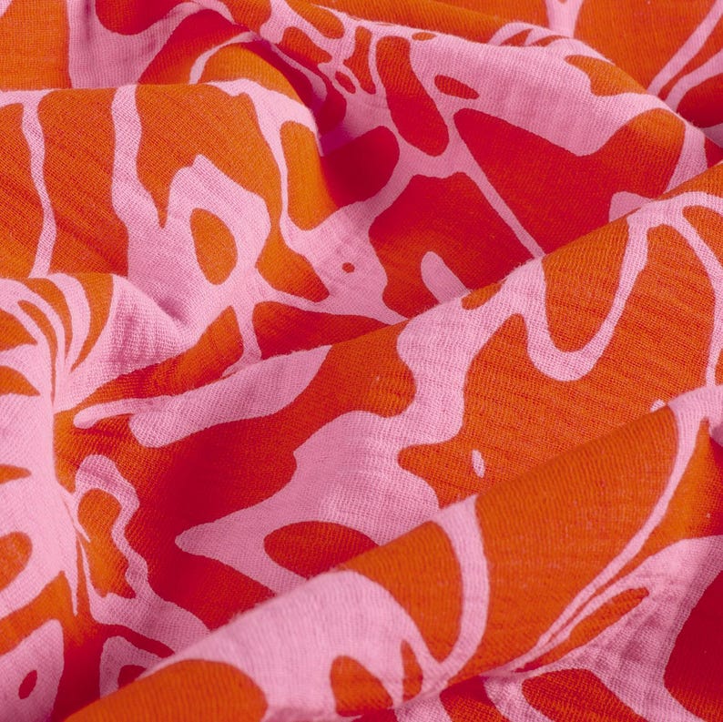 Printed double gauze cotton – Oeko-Tex certified summer cotton fabric, lightweight fabric for sewing clothes and accessories, sold by the meter in various colors image 17