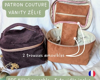 Vanity Zélie Sewing Pattern PDF | Vanity case to sew with removable pouches | Travel bag pattern | Easy sewing for beginners | Video tutorial