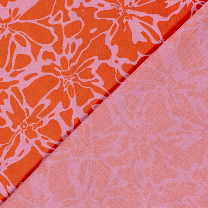 Printed double gauze cotton – Oeko-Tex certified summer cotton fabric, lightweight fabric for sewing clothes and accessories, sold by the meter in various colors image 15