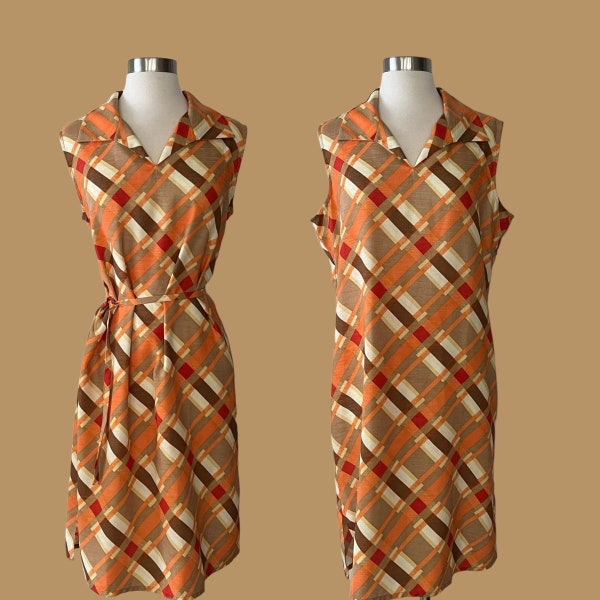 Vintage 90s does 70s Women's Abstract Midi Dress