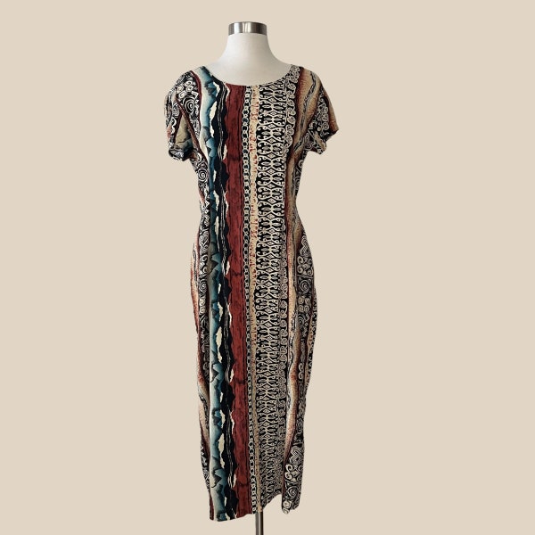 Vintage 90s Women's Batik Dress