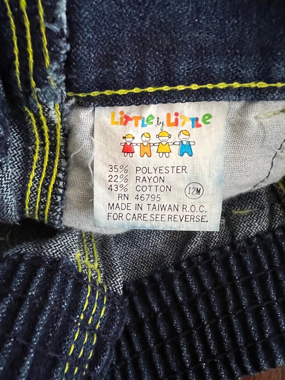 Vintage 80s Baby Boys Girls Little Mechanic Jeans… - image 7