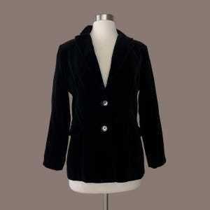 Vintage 70s Black Velvet Blazer Jacket