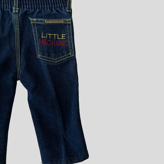 Vintage 80s Baby Boys Girls Little Mechanic Jeans… - image 2
