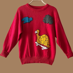 Vintage Turtle Animal Novelty Sweater, Size Estimate Small Medium