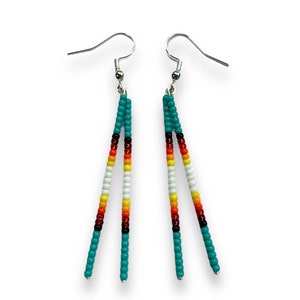 Western America Native Inspired Seed Bead Earrings