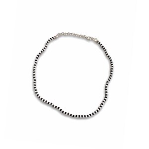 Black and White Checkered Seed Bead Choker