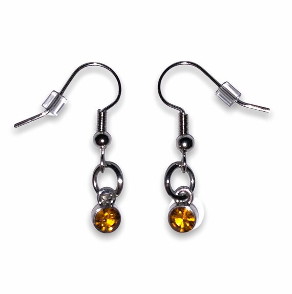 Light Orange Gemstone Earrings Etsy