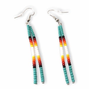 Western America Native Inspired Seed Bead Earrings
