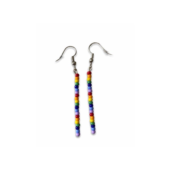 Rainbow Seed Bead Earrings