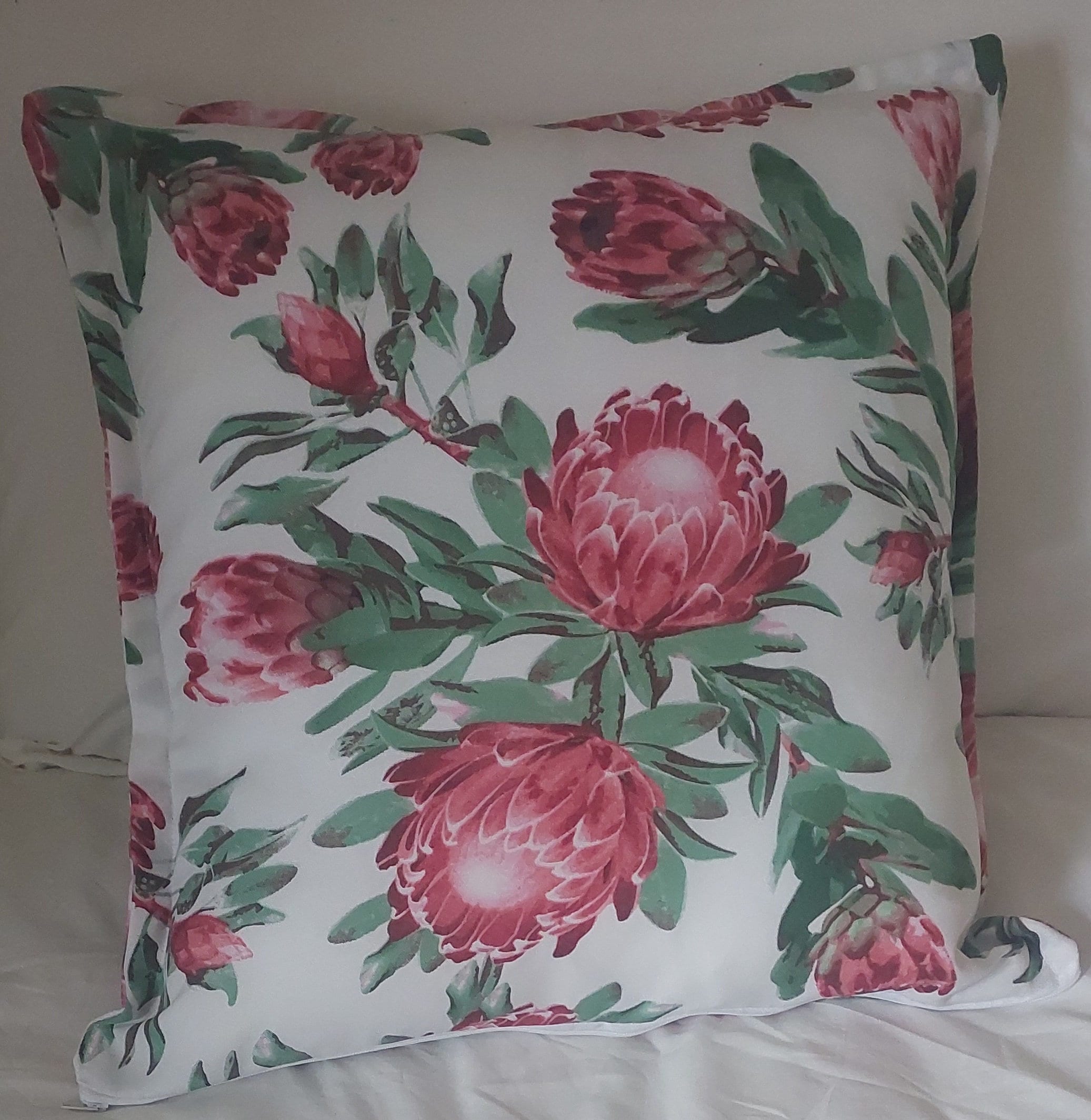 Floral Protea Cushion Covers: South African Theme, Set of