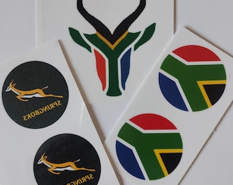 South African Springbok tattoo set of 5 tattoos