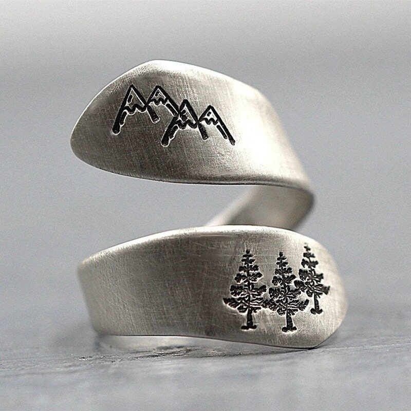 Adjustable Mountain ring Etsy