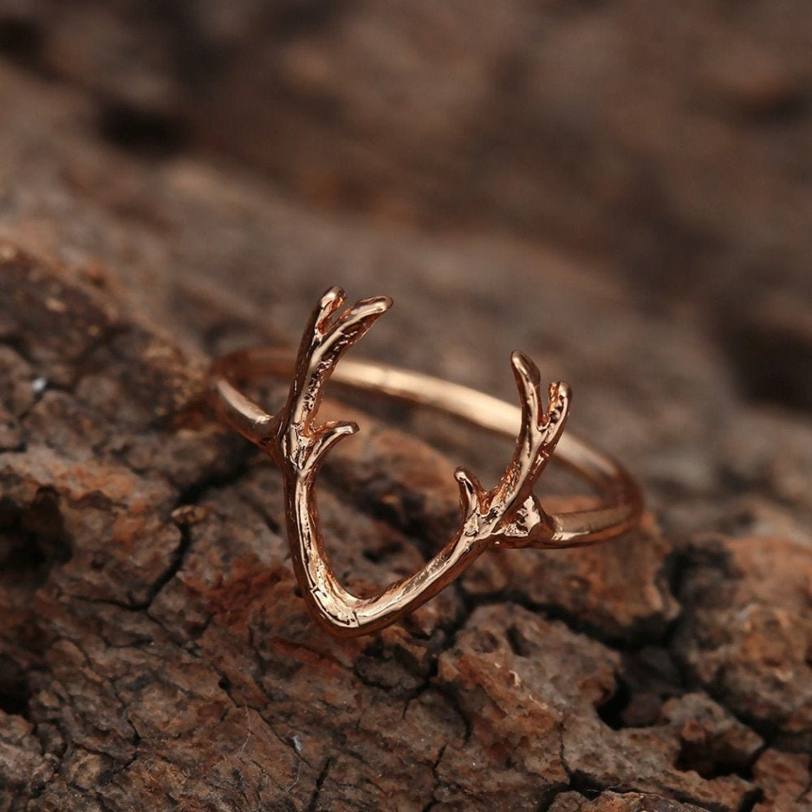 Deer Antler Ring Etsy